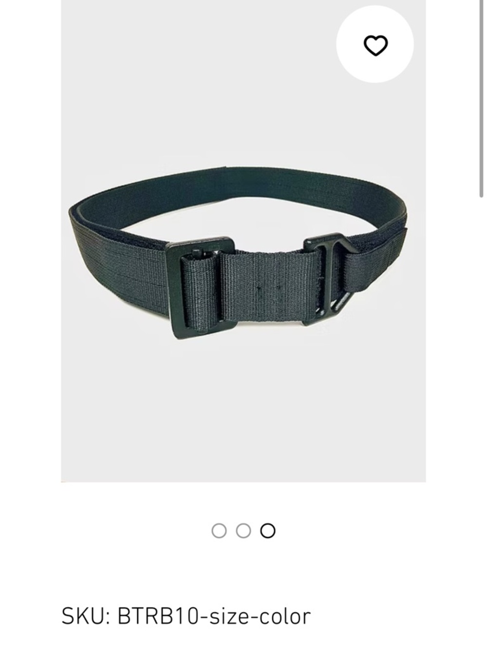 NWOT, Men's Tactical Webbing Belt - Black
